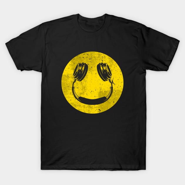 Smiley Music Face Headphones Smiley Face TShirt TeePublic